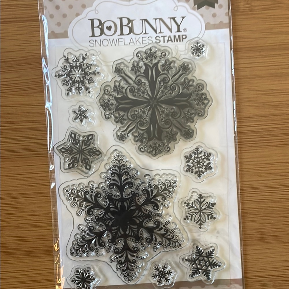 BoBunny Snowflakes Stamp Set of 11 shapes.